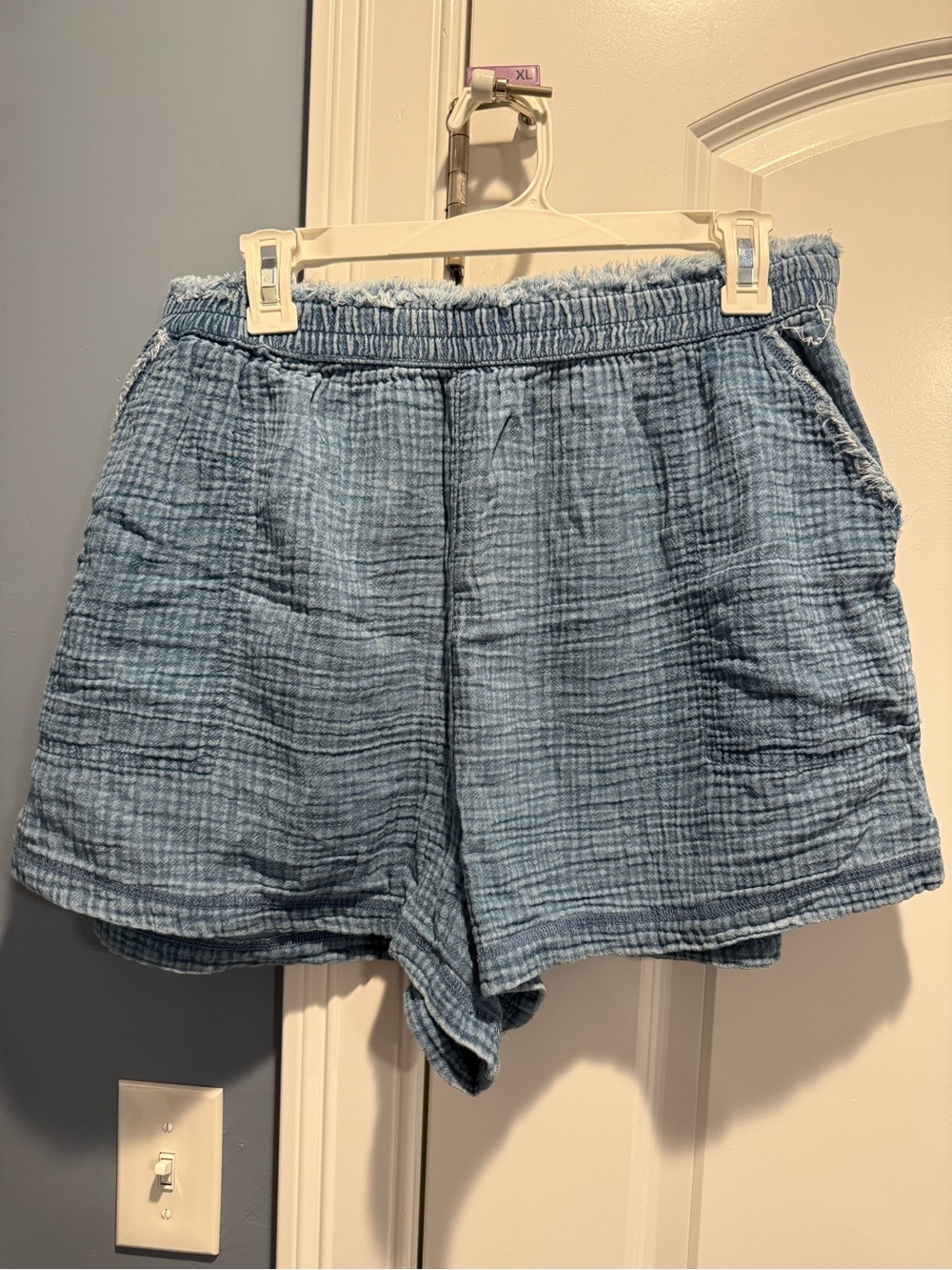 Aerie stretch denim-look shorts
